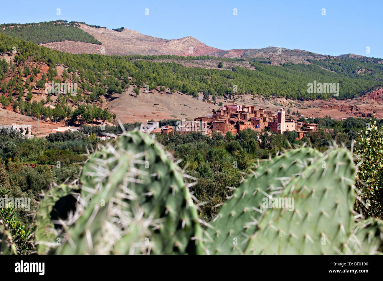A berber village in Atlas Mountains near Marrakesh, Morocco Stock Photo
