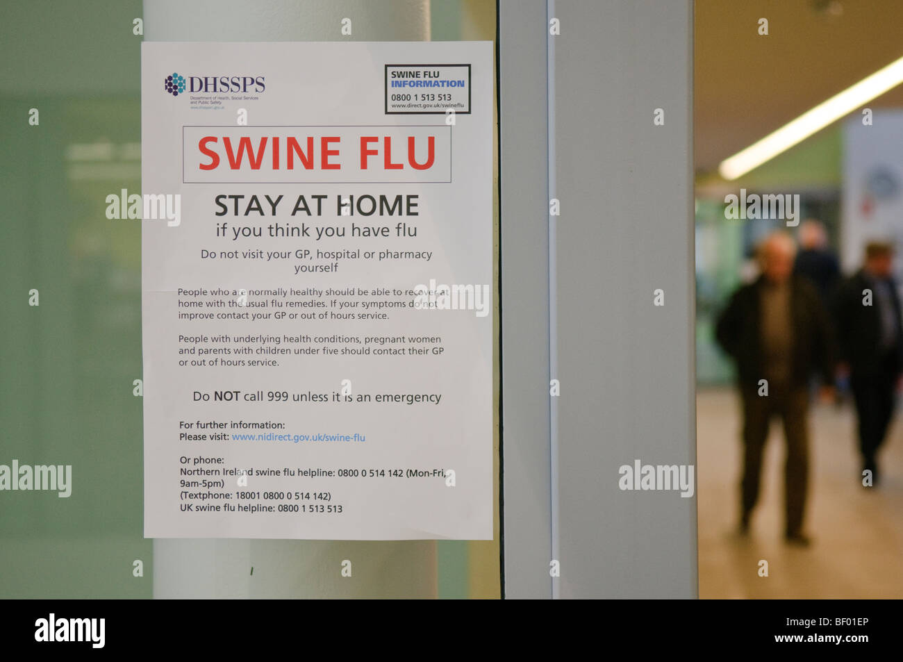 Swine Flu information posters on display at a GP Surgery in Northern ...