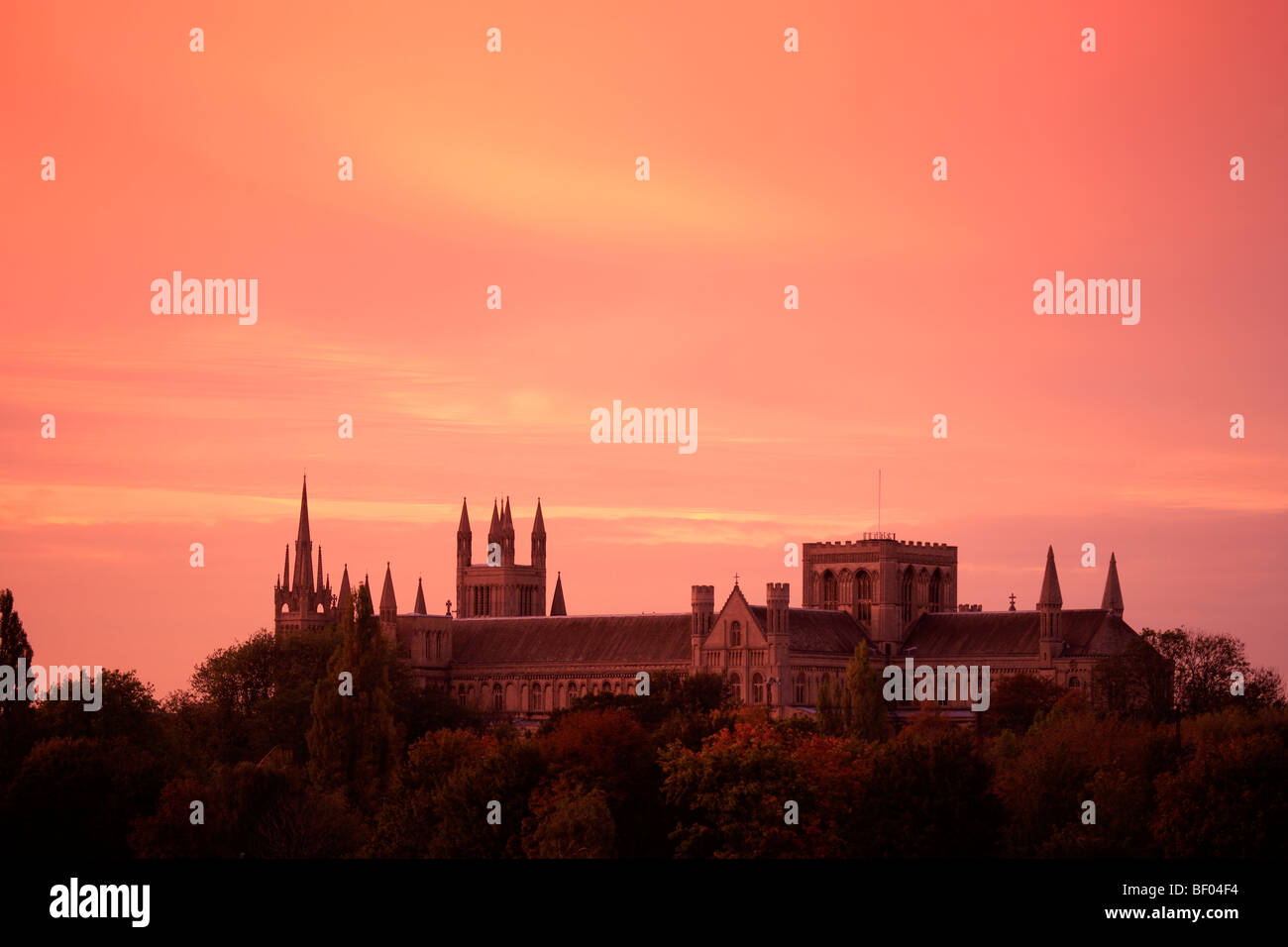 Sunset Landscape South Elevation Cloisters Peterborough City Cathedral ...