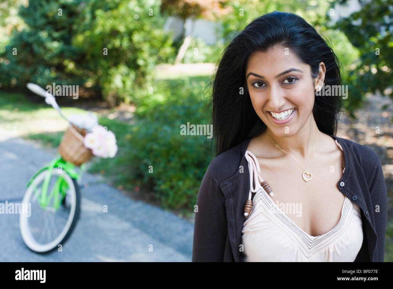 Happy woman smiling outdoors in hi-res stock photography and images - Alamy