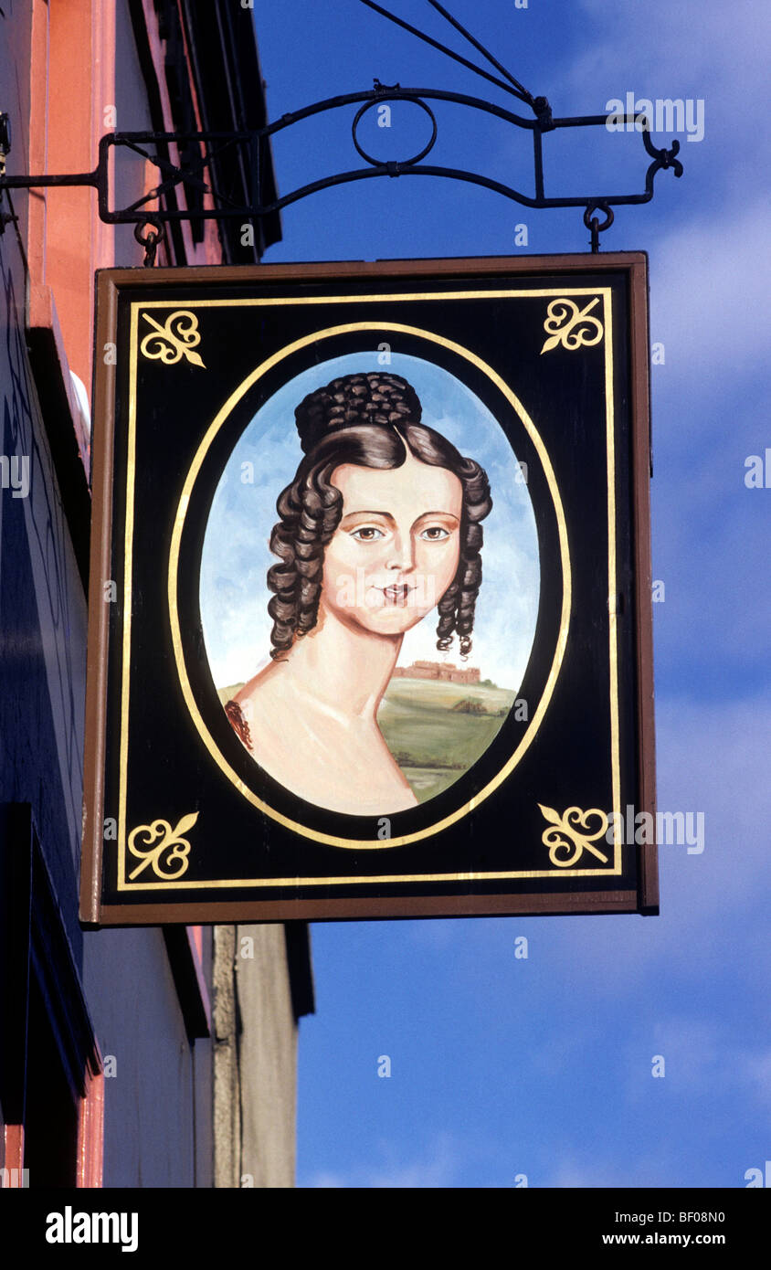 Princess Royal pub inn sign London SW1, Princess Louise, English signs portrait board boards England UK public house houses Stock Photo