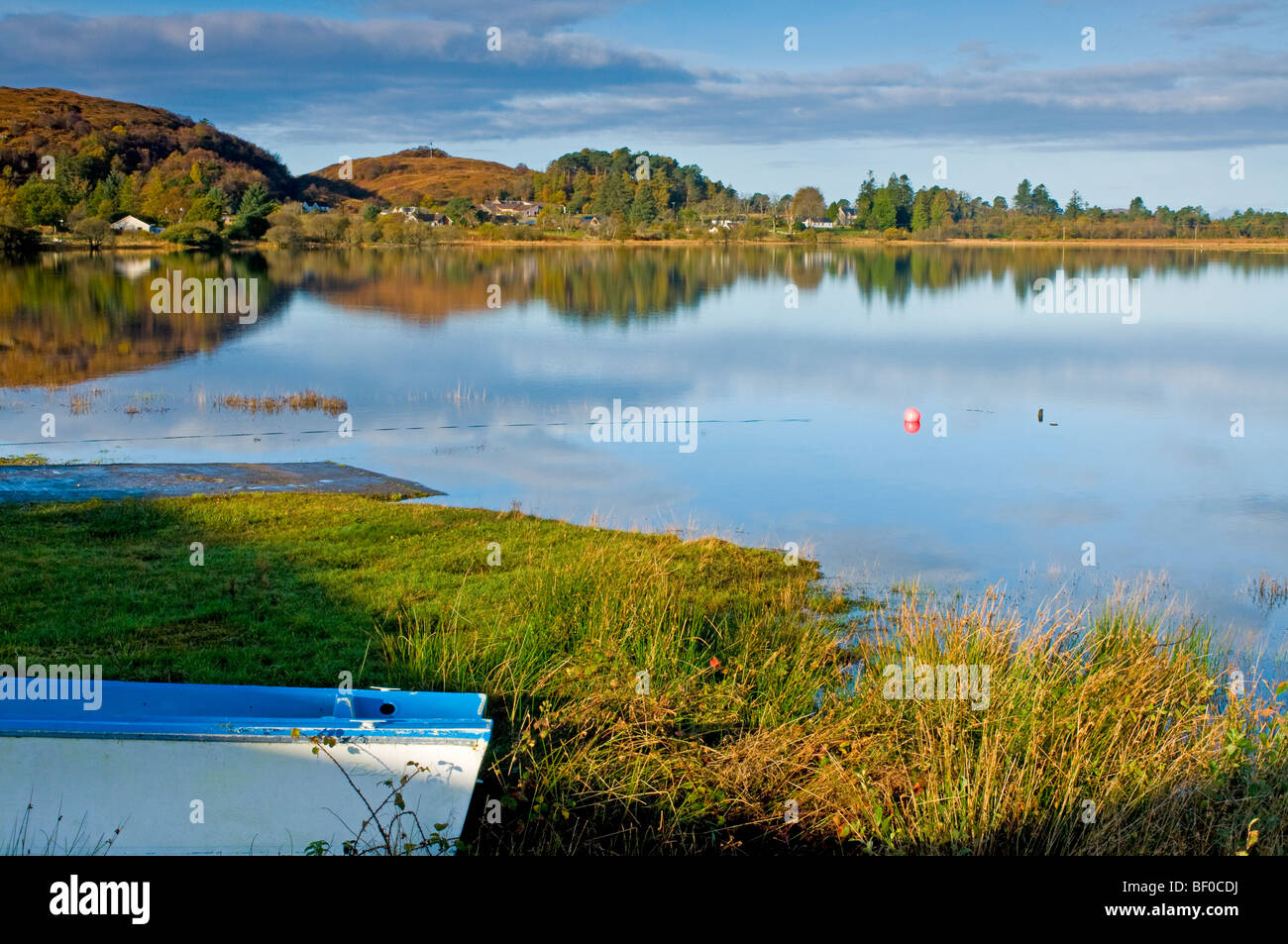 The jetty on Loch Shiel at Acharacle Lochaber, Inverness-shire, Highland, Scotland.  SCO 5445 Stock Photo