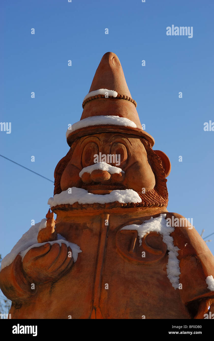 Roana,Veneto,Italy.the terracotta statue of a elf. Stock Photo