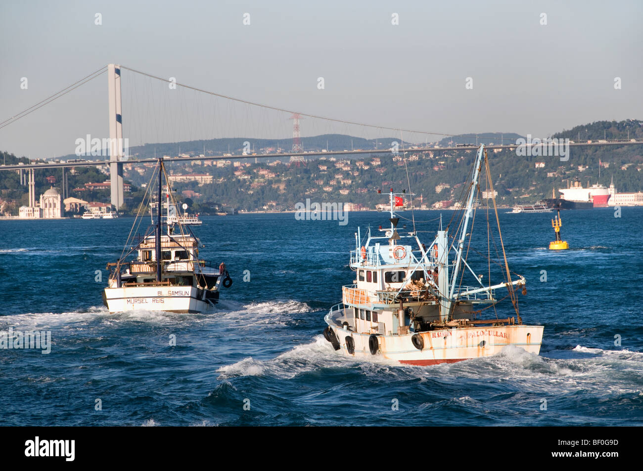 Istanbul Bosphorus Uskudar Port Harbor Turkey Boat Stock Photo