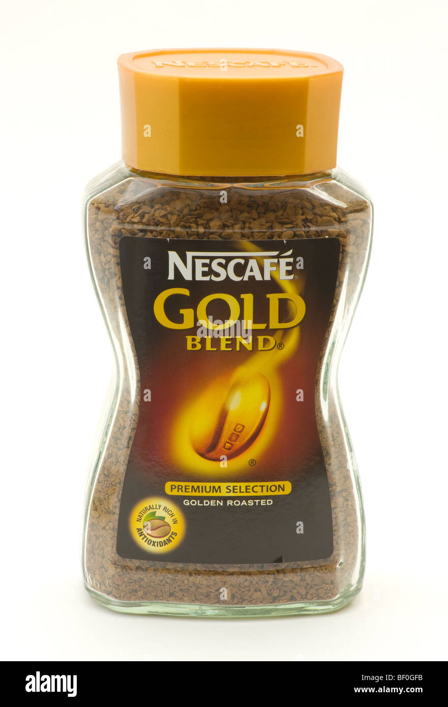 A Glass Jar Of Nescafe Gold Blend Coffee Against a White Background Stock  Photo - Alamy