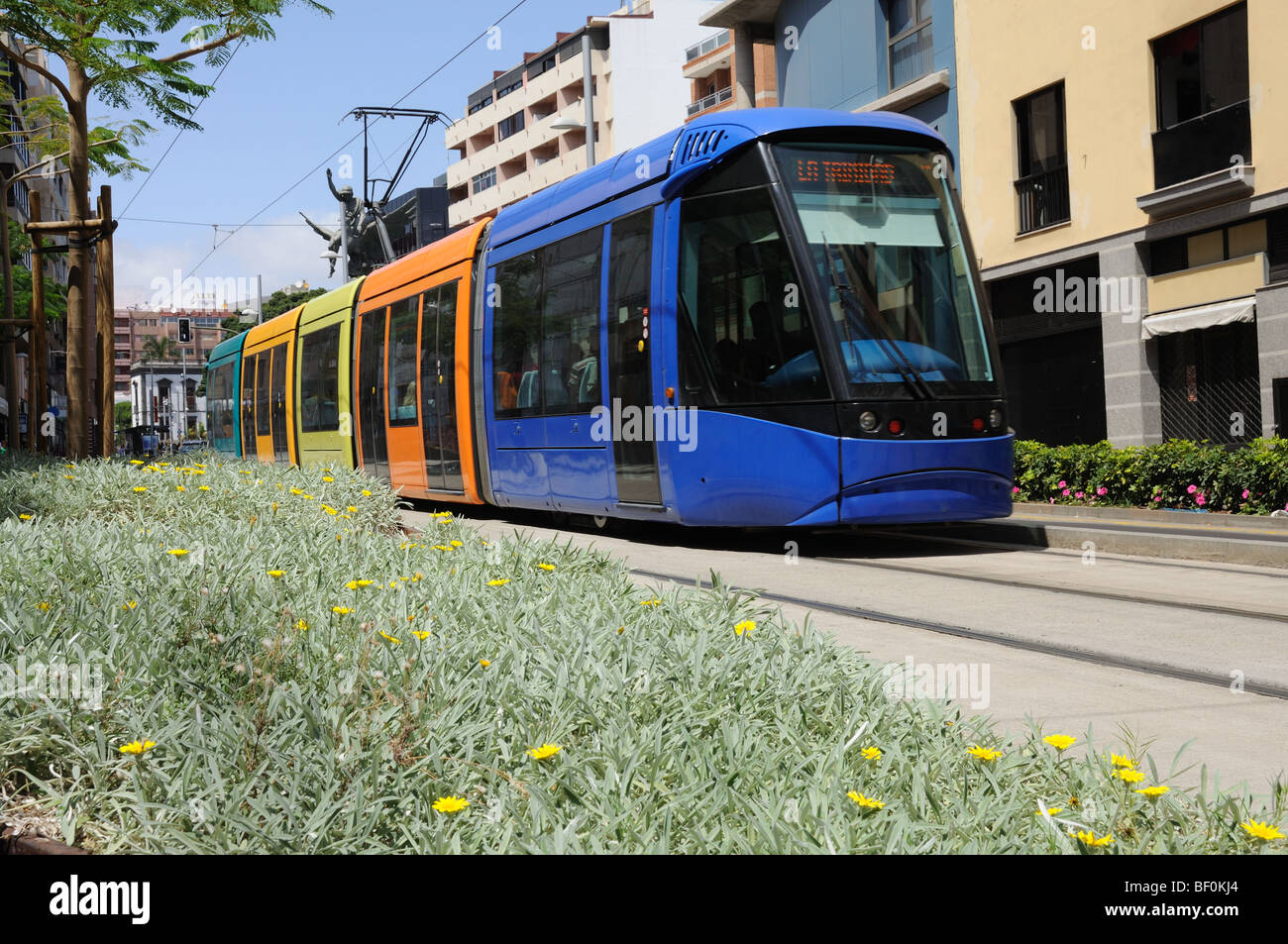 Tramway in Santa Cruz de Tenerife. Canary Islands, Spain Stock Photo
