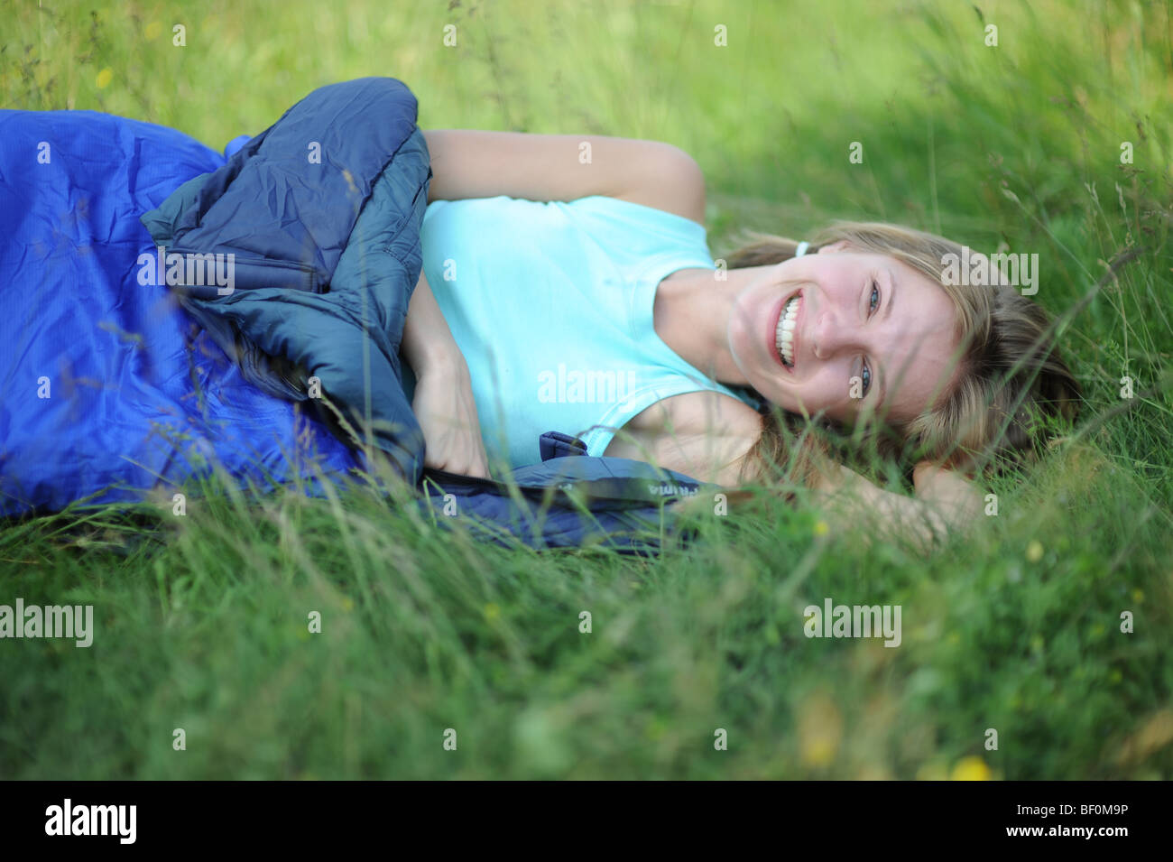 Young Woman Lying Stock Photo Alamy