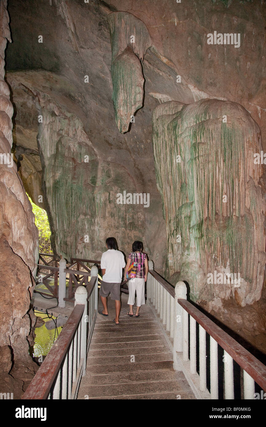 Langkawi Geopark, Bat cave interior with walkway Stock Photo
