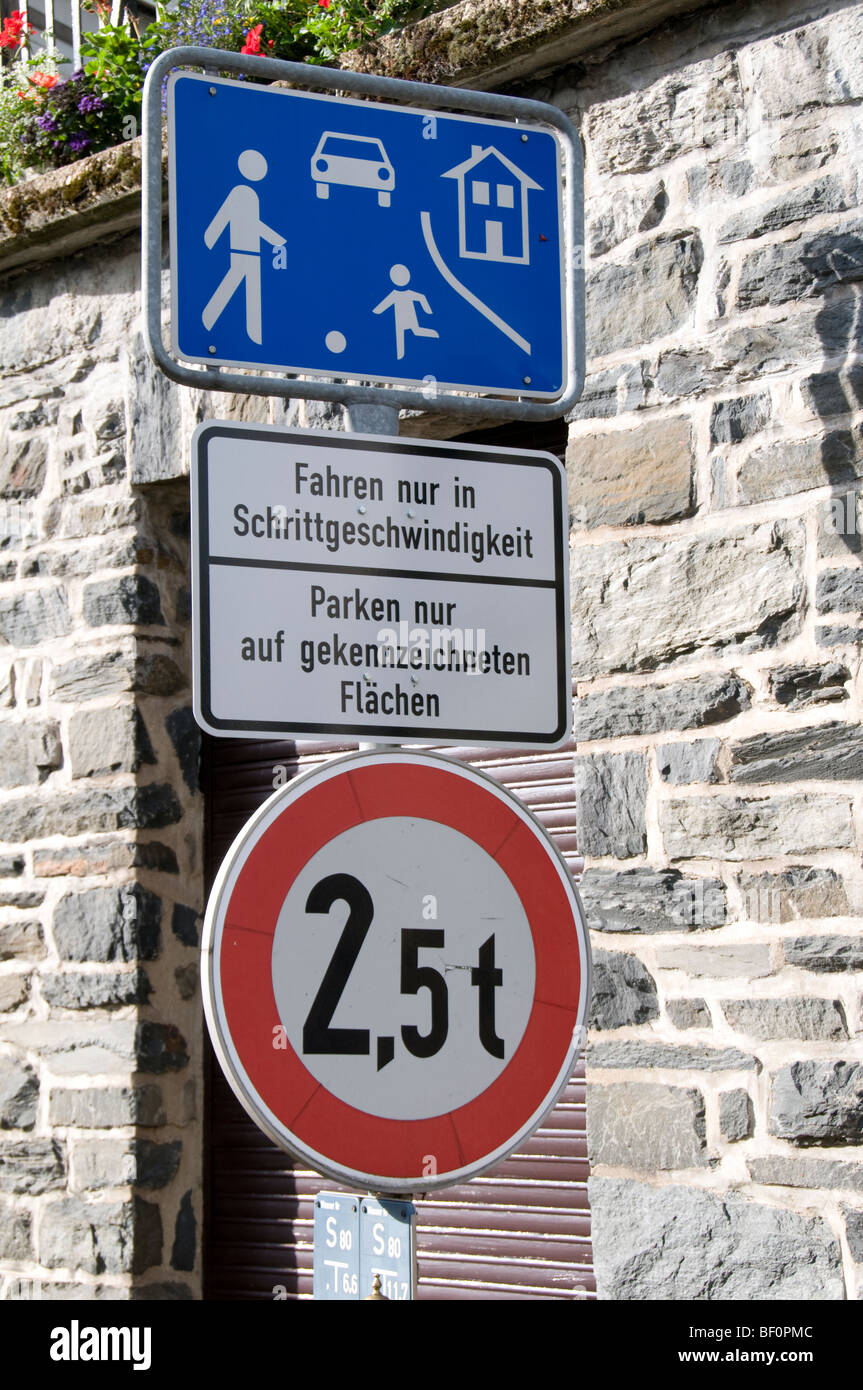 Nordeifel  German Germany traffic sign road Stock Photo