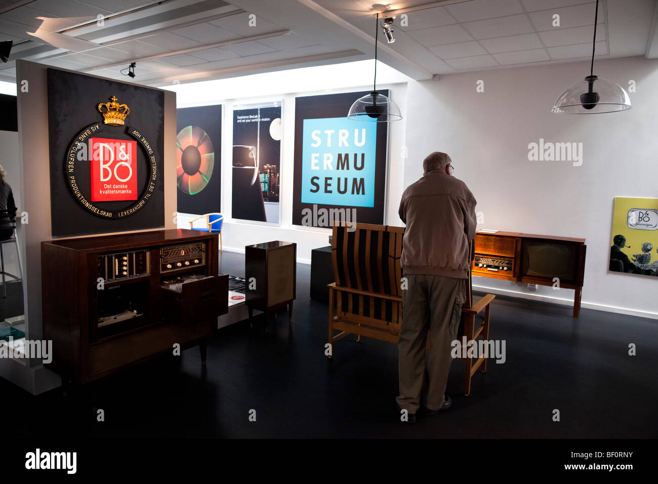 A visitor looks exhibition in the Bang & Olufsen (B&O) museum in Struer,  Denmark Stock Photo - Alamy