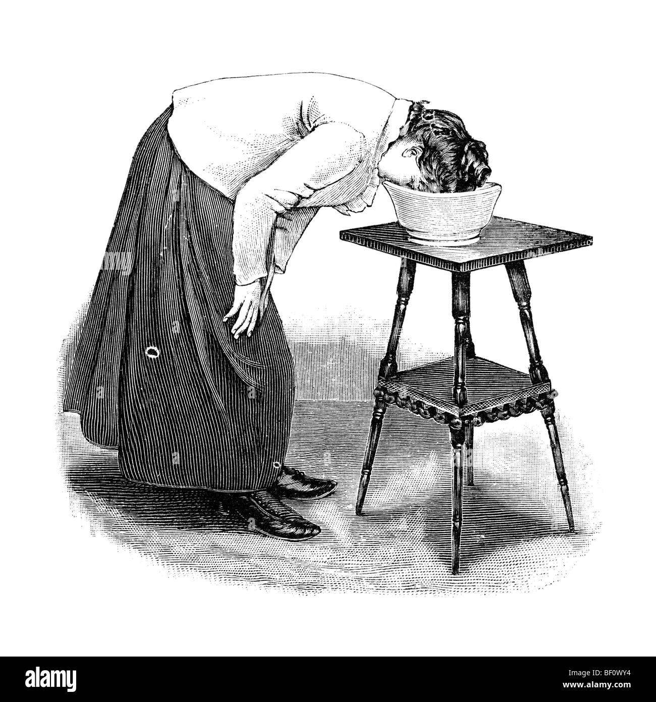 Eye bath, historical illustration from: Anna Fischer Dueckelmann: The woman as a family doctor, 2nd edition, Stuttgart, 1907, p Stock Photo