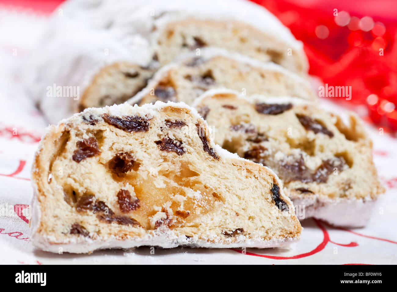 German Stollen fruit loaf, christmas cake Stock Photo - Alamy
