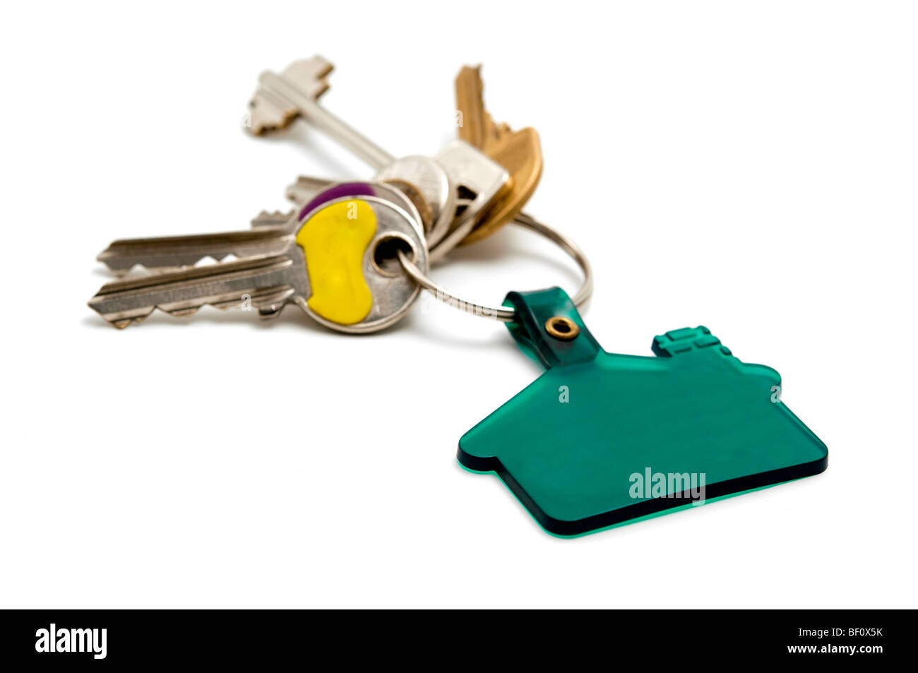 House keys on a white background Stock Photo