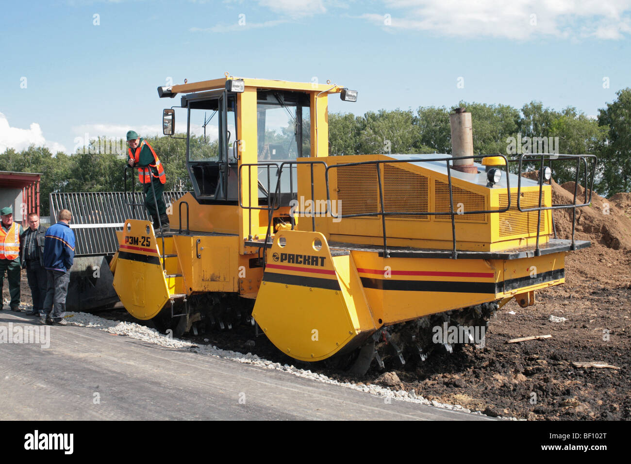 Compactor working on a landfill site, Russia, Moscow Stock Photo Alamy