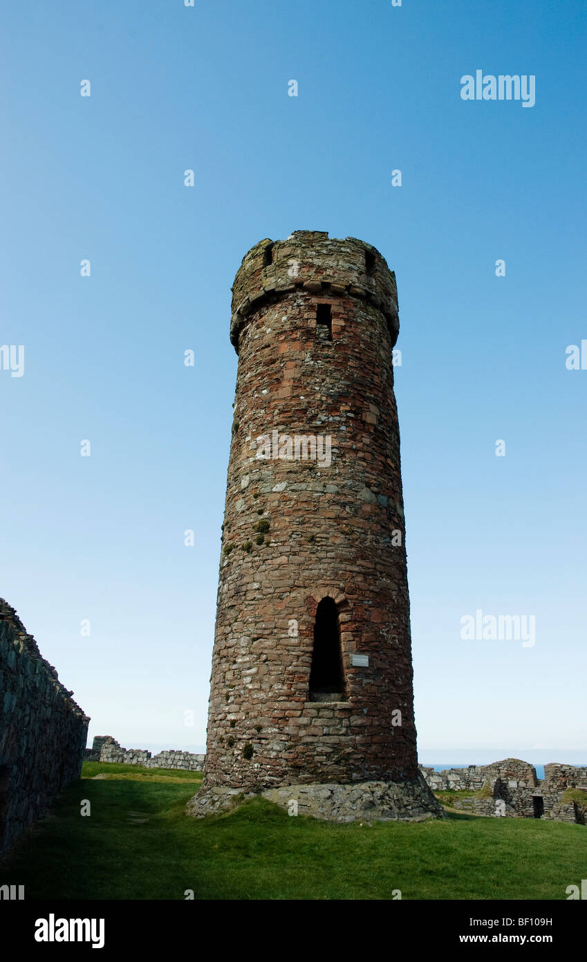 11th century tower at Peel Caste, Isle of Man Stock Photo