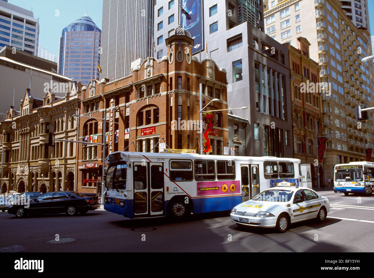 Sydney New South Wales Australia Traffic On George Street Stock Photo