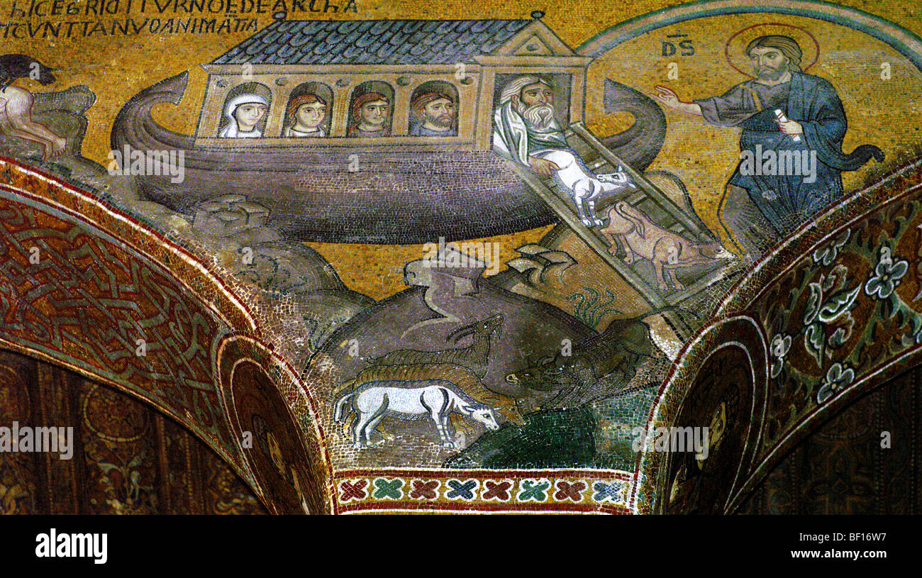 Noah's Ark Palermo Sicily Italy The Palatine Chapel in the Norman Palace Stock Photo
