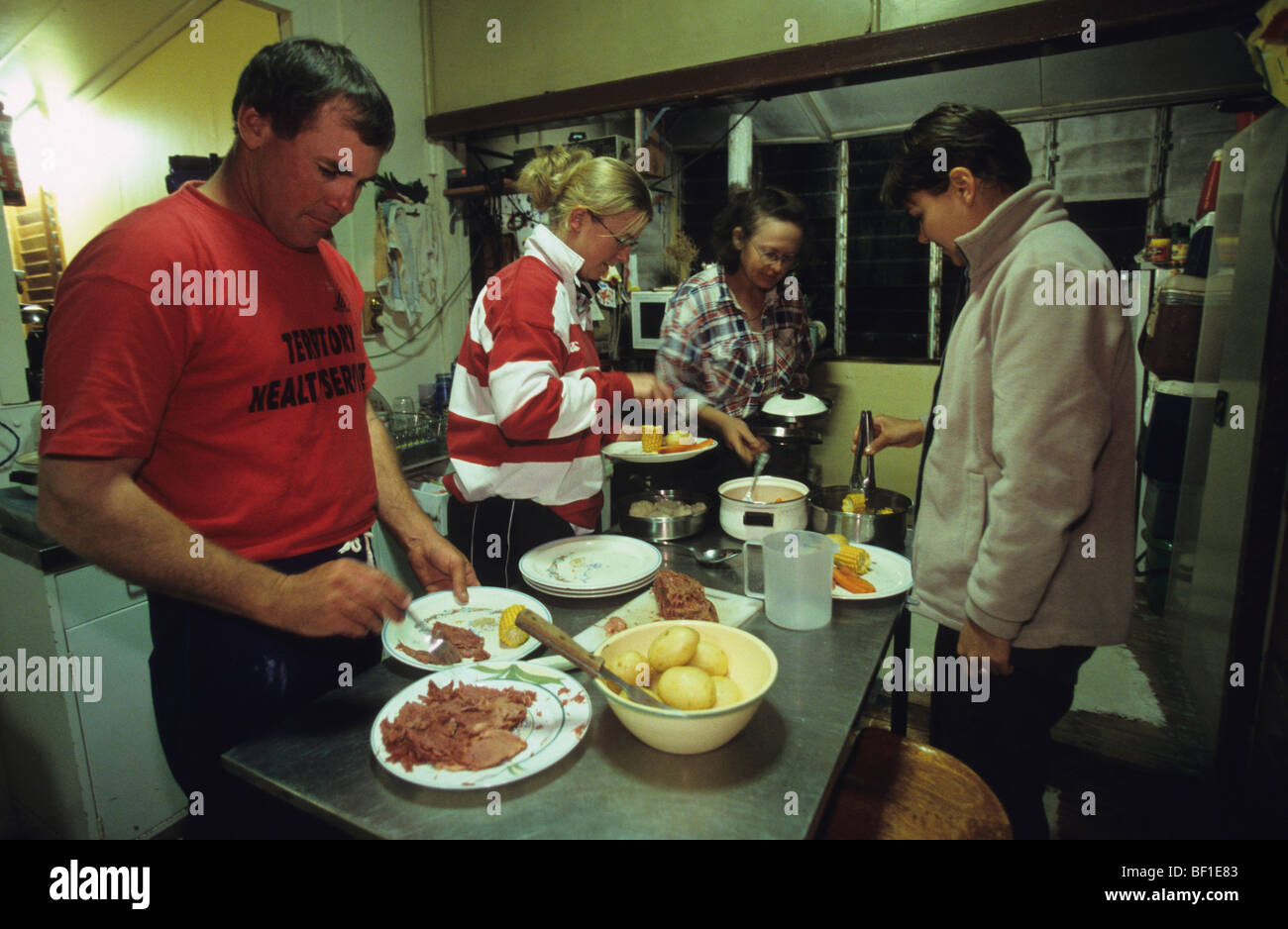 Supper, evening meal, living with a family on an outback ranch, Cattle