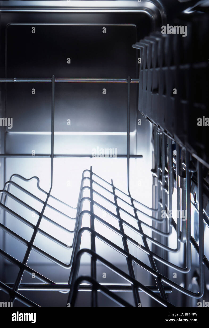 Detail of the inside of a dishwasher Stock Photo Alamy