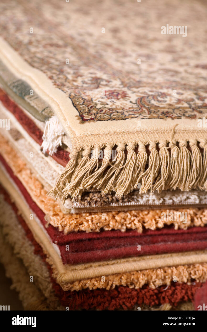 A pile of rugs Stock Photo