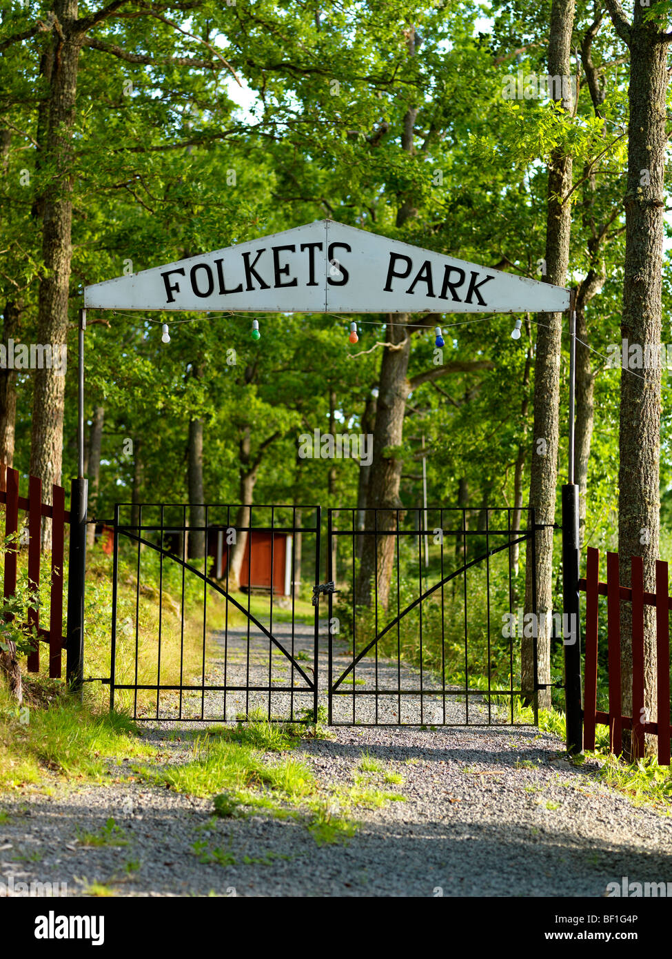 Entrance to peoples park, Smaland, Sweden Stock Photo Alamy