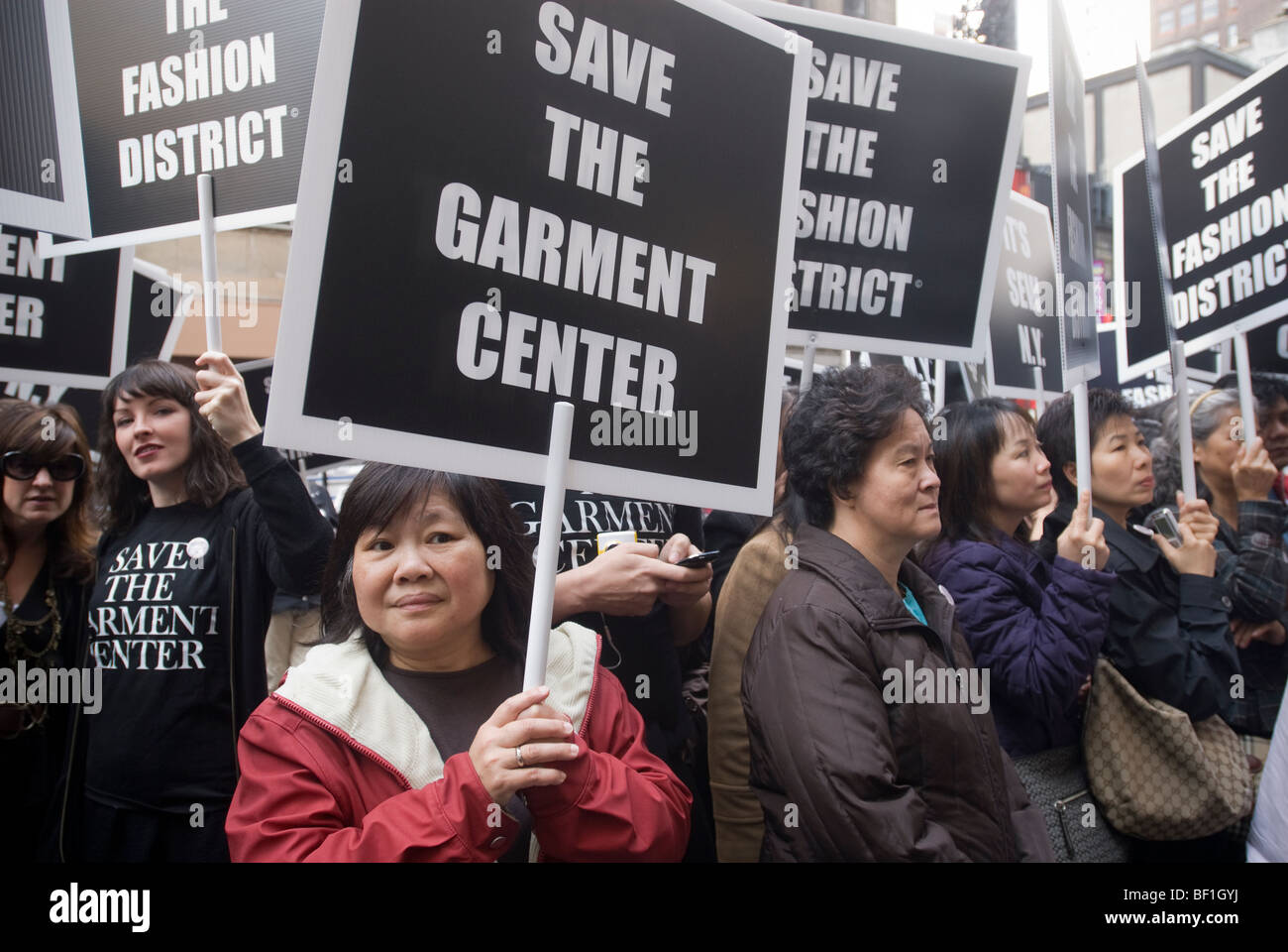 Workers in the Garment Industry in New York and their supporters rally