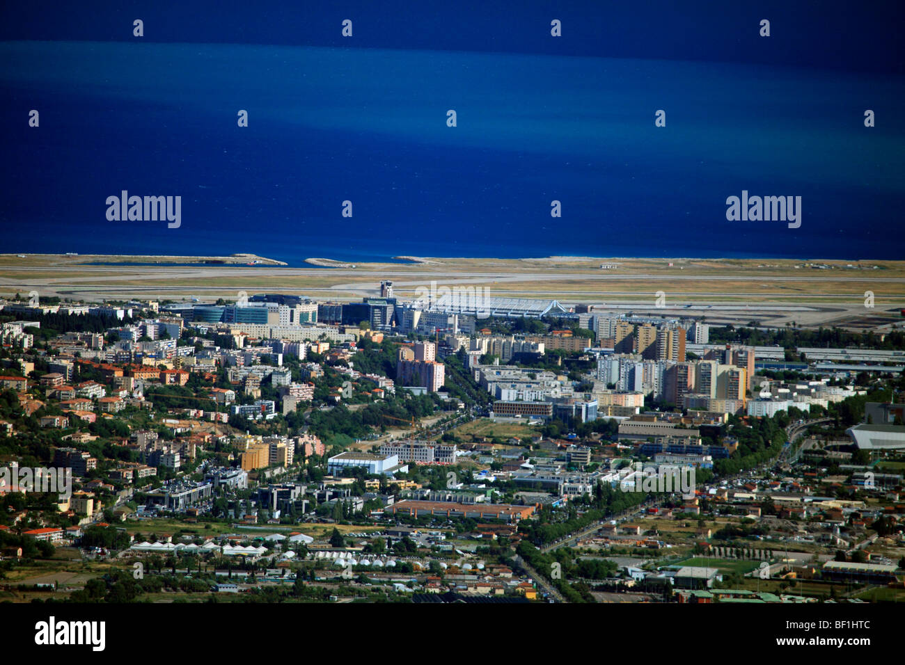 The Nice city airport close to the mediterranean sea Stock Photo