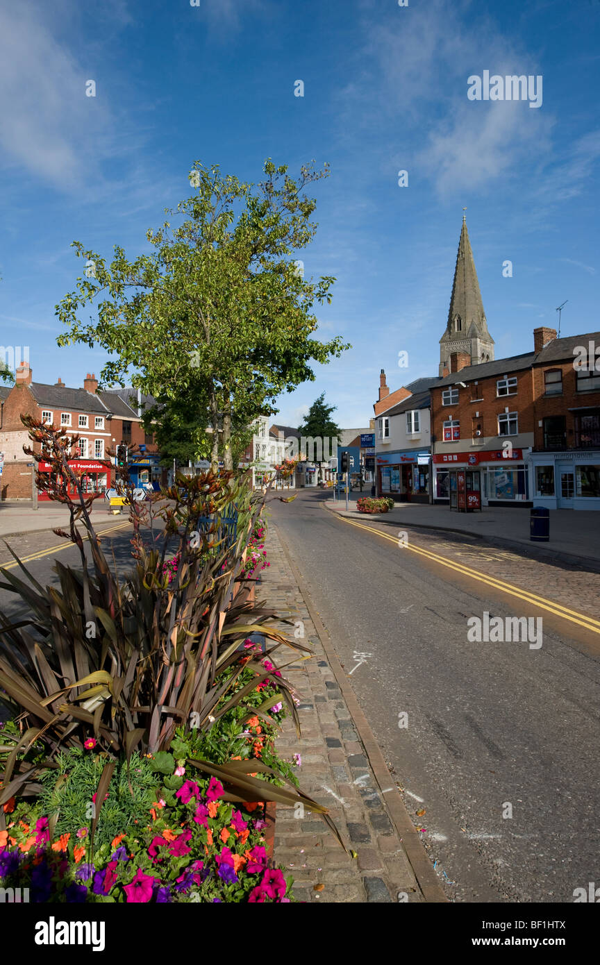 Empty street in the centre of the pretty market town of Market