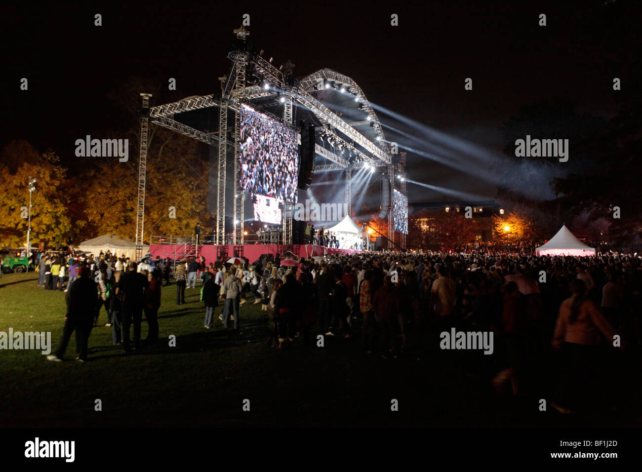 Girl Talk performs during the Victoria's Secret Pink Concert at Indiana University. Stock Photo