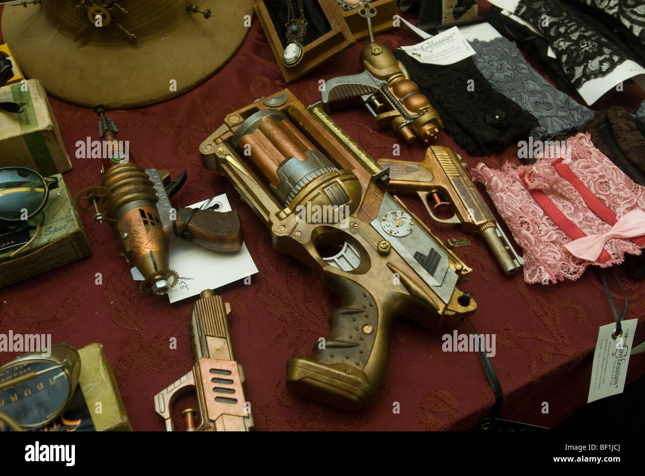 Steampunk accessories at the Brooklyn Indie Market in Brooklyn in New York Stock Photo