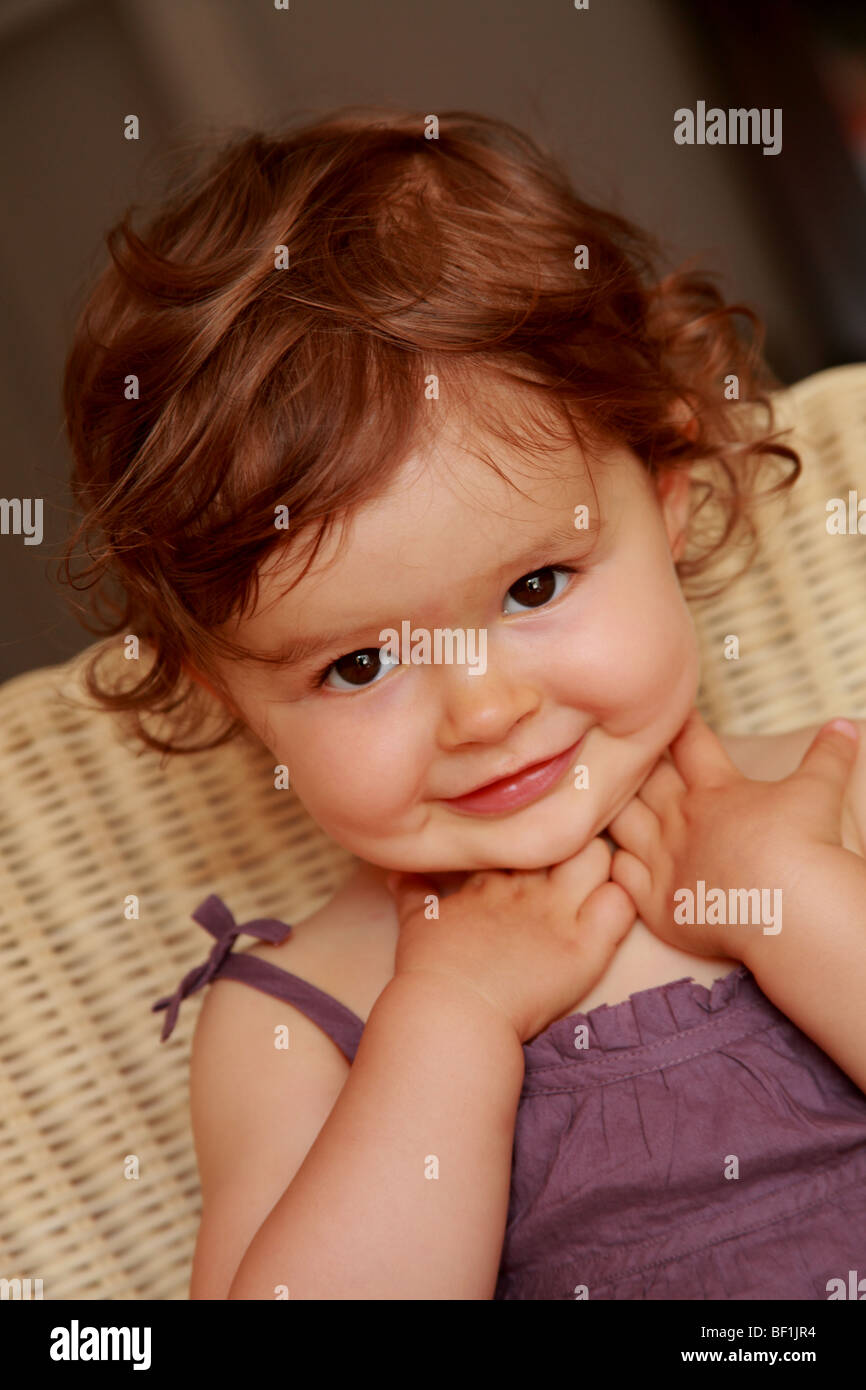 Eighteen months old baby girl portraiture Stock Photo