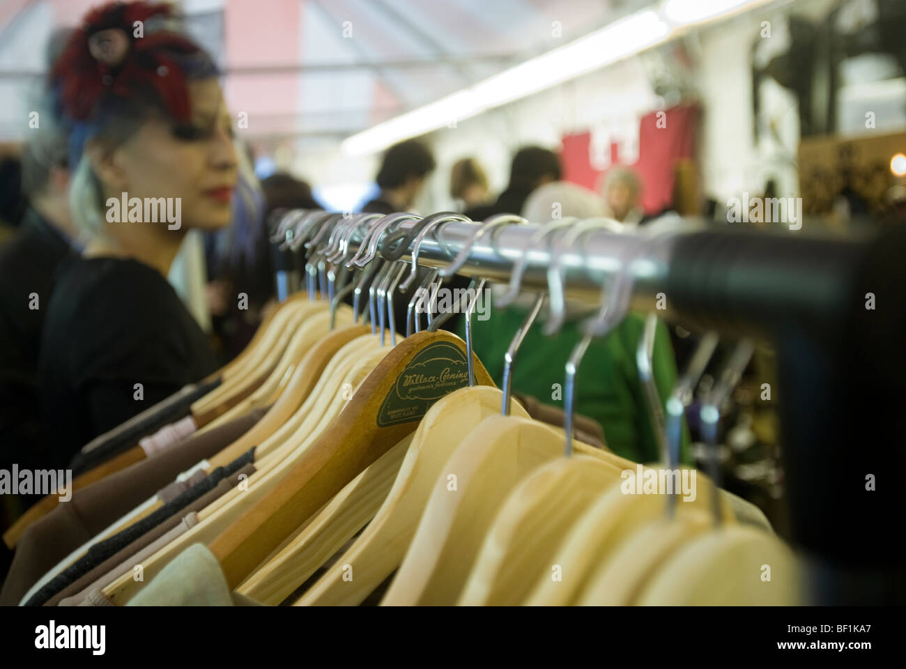 Steampunk clothing for sale at the Brooklyn Indie Market in Brooklyn in New York Stock Photo
