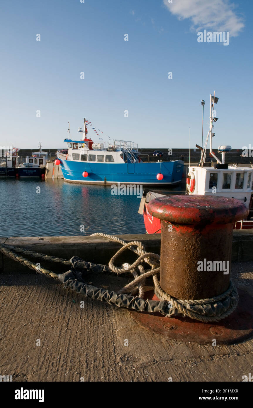 Fishing boats in the harbour at Seahouses, Northumberland Stock Photo ...