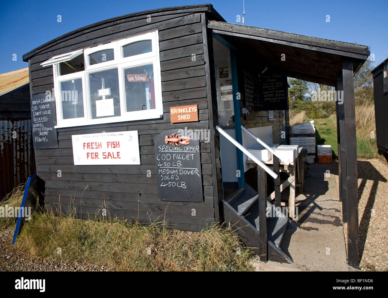 Fish shed, Orford, Suffolk, England Stock Photo