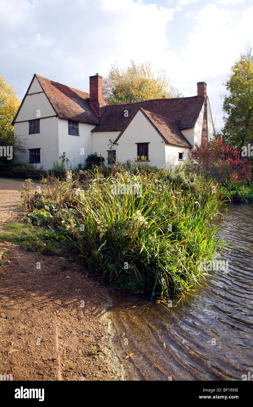 Willy Lott Lott's cottage house Flatford Mill, Dedham Vale, East Bergholt, Suffolk, England,UK Stock Photo