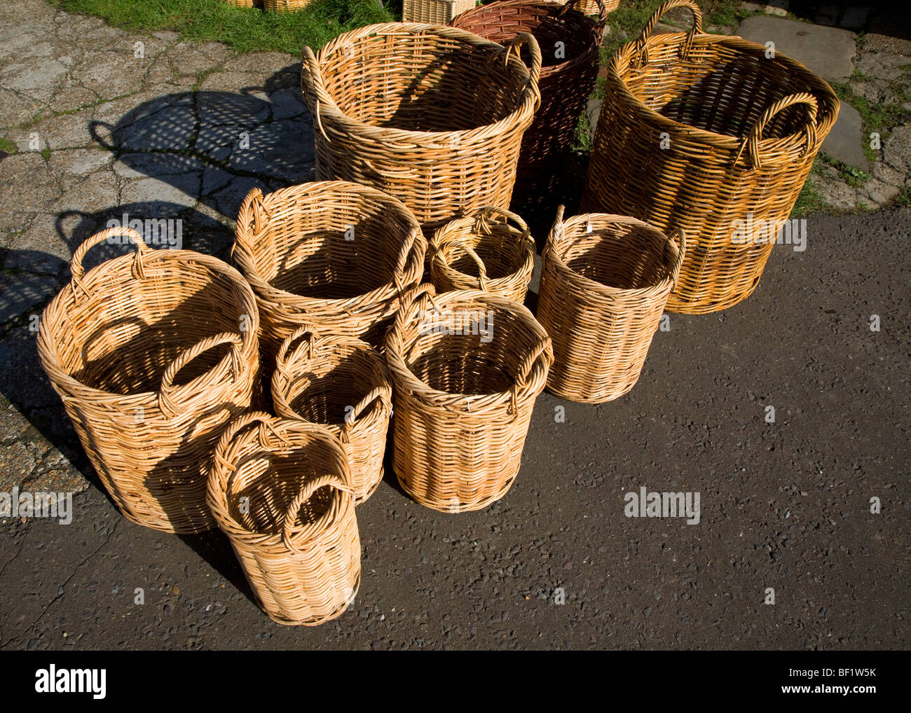 Wicker baskets outside craft shop hires stock photography and images