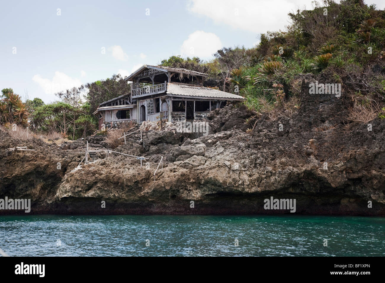 Deserted house on the coastline of Guimaras Island Philippines Stock