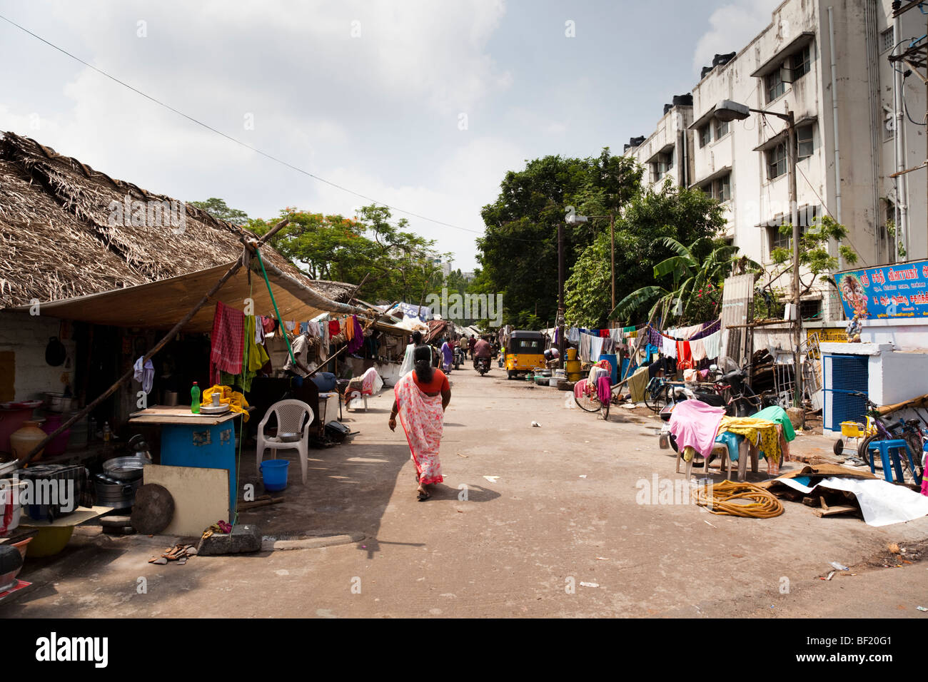 Indian street scene. Chennai Tamil Nadu India Stock Photo