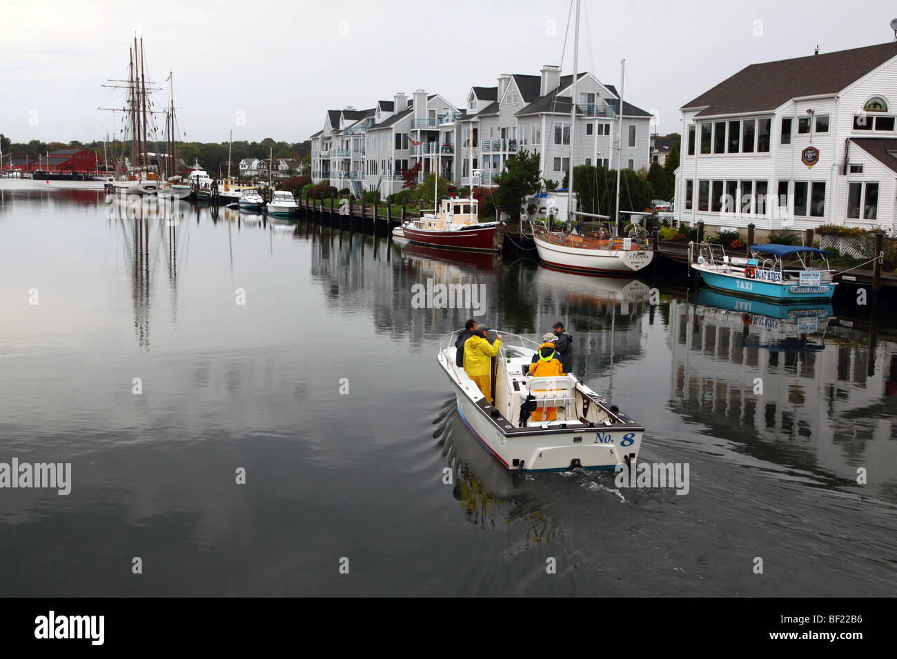 Fishing boat in Mystic River harbor, Mystic, CT, USA Stock Photo Alamy