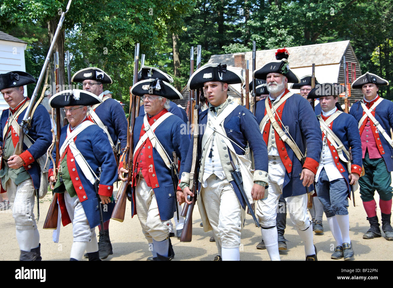 - costumed American Revolutionary War (1770's) era re-enactment Stock Photo
