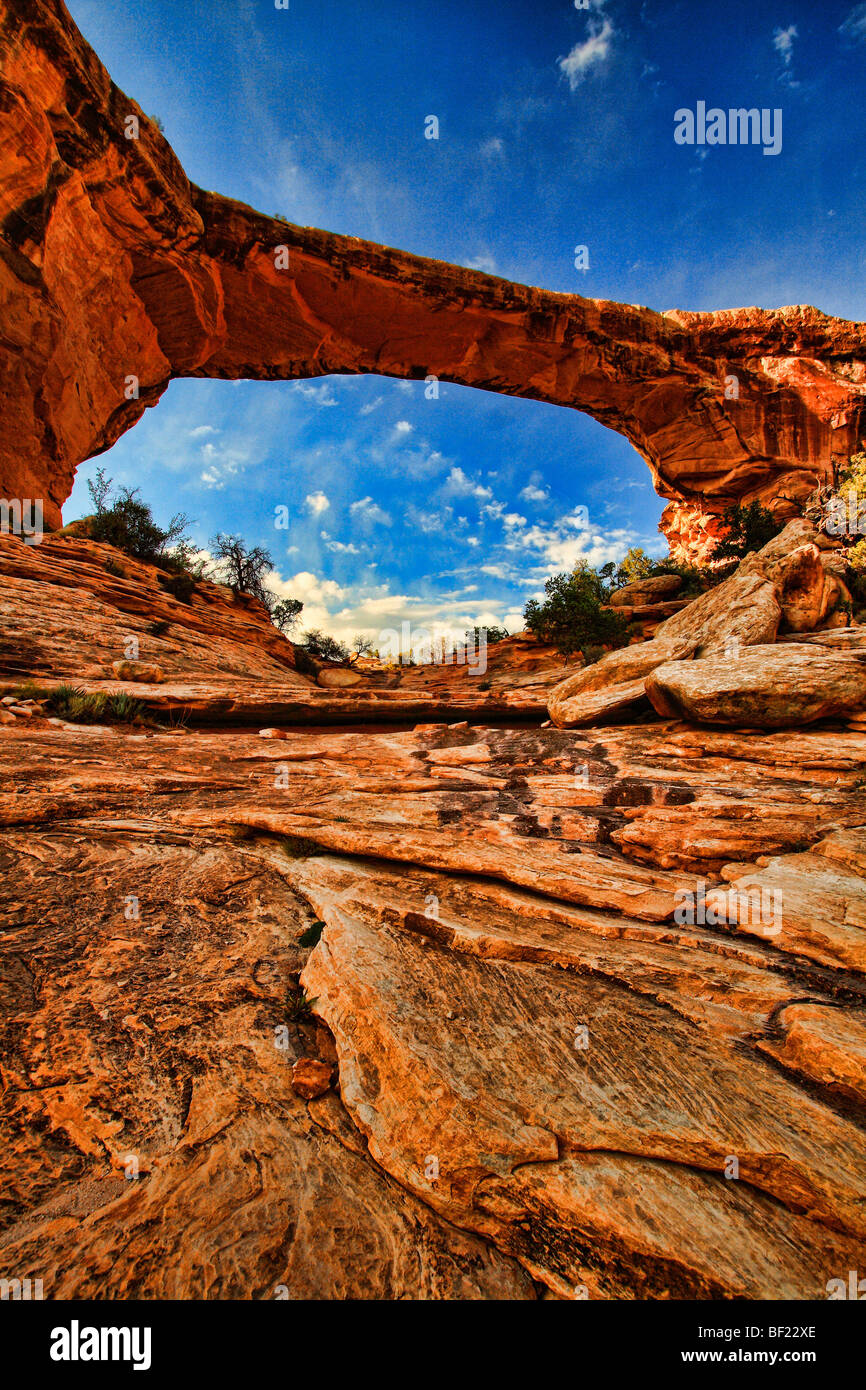 Owachomo Bridge Natural Bridge Utah, USA Stock Photo