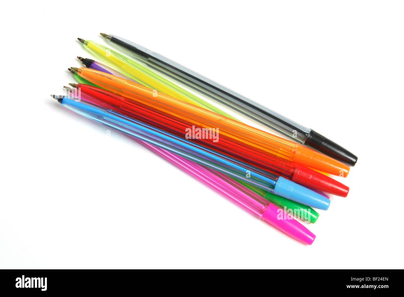 Six colourful glitter pens Stock Photo - Alamy