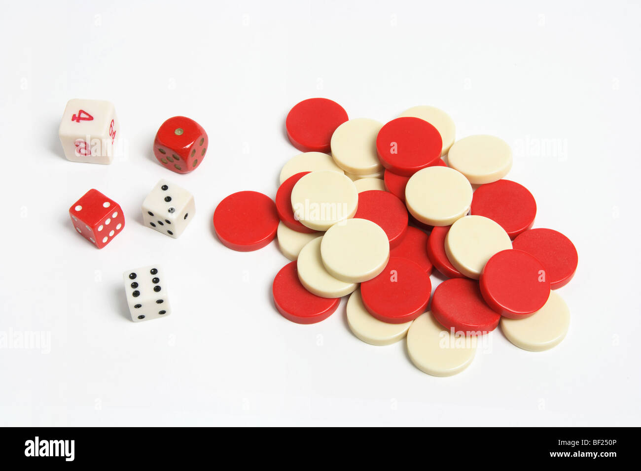 Dice and Checkers Stock Photo