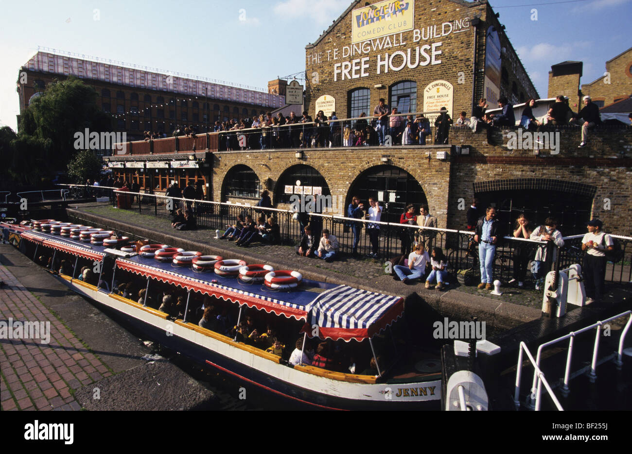Canal boats at Camden Lock market, London. England Stock Photo Alamy