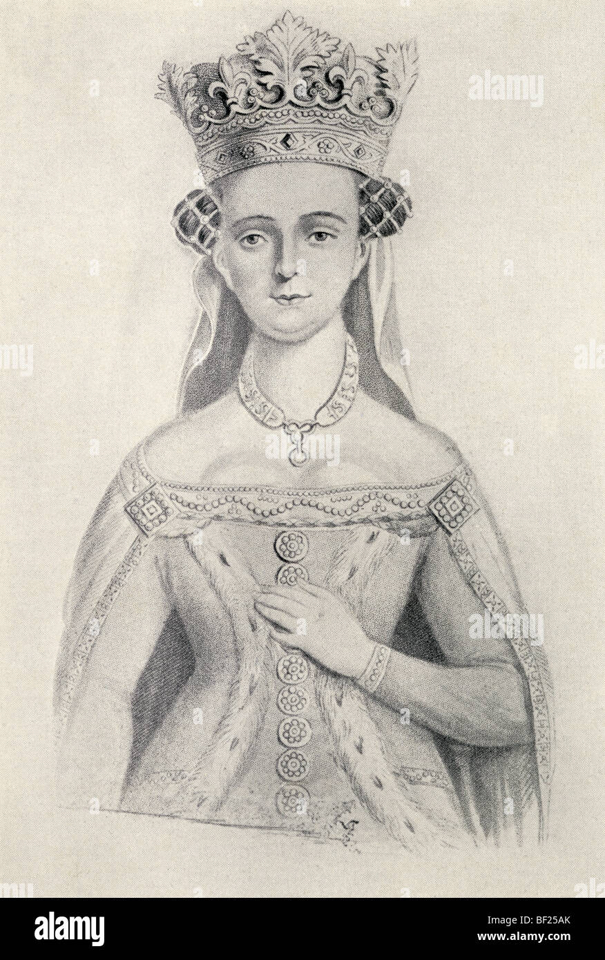 Joan of Navarre circa. 1370 to 1437. Queen Consort of England through marriage to King Henry IV of England. Stock Photo