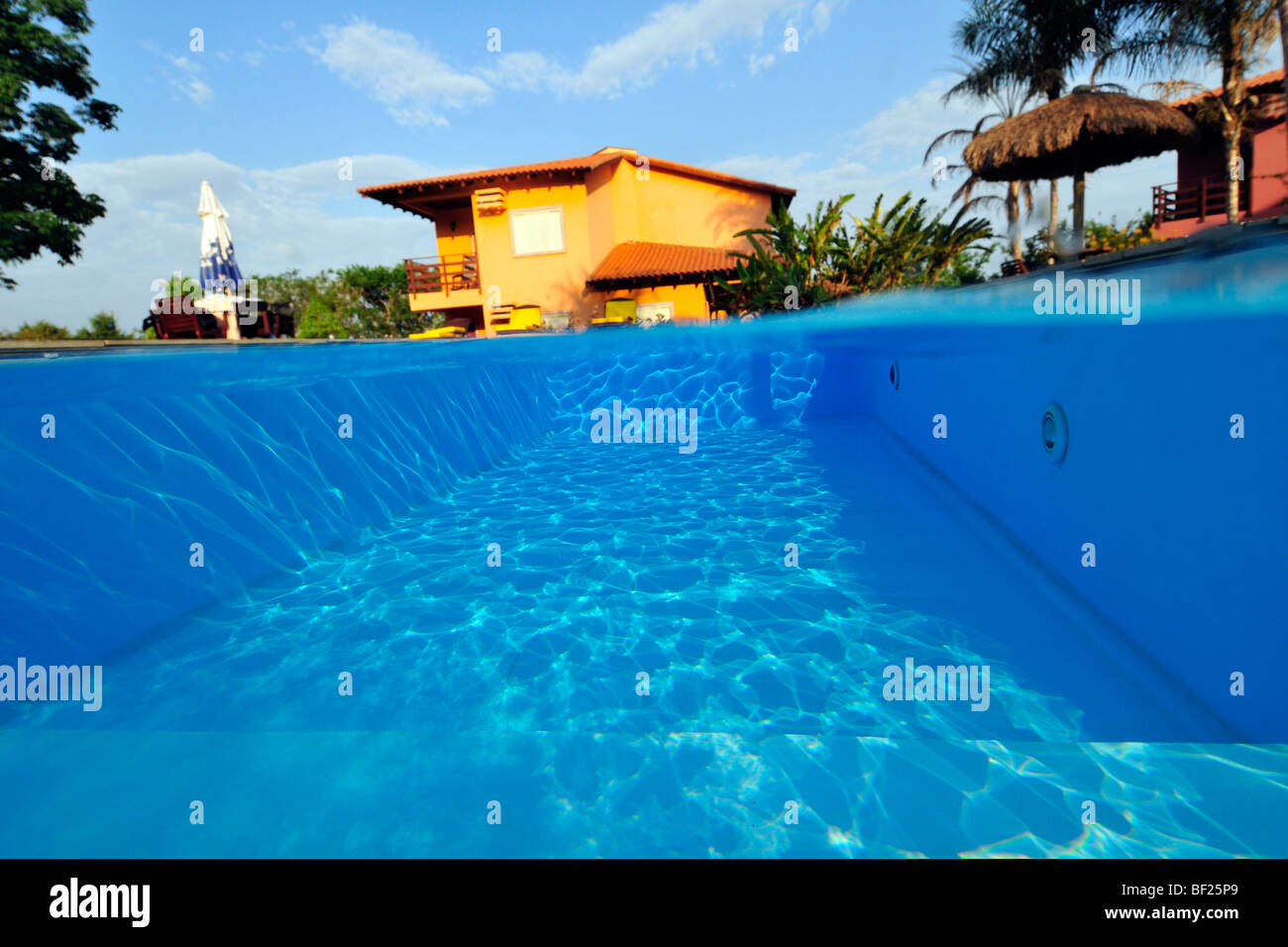 Swimming pool in a hotel, Bonito, Mato Grosso do Sul Brazil Stock Photo