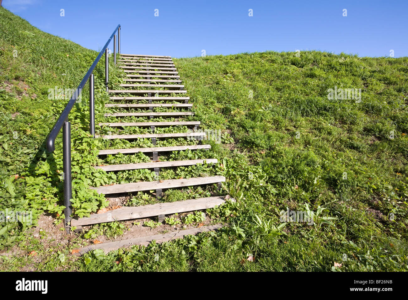 Steps going up hill Stock Photo