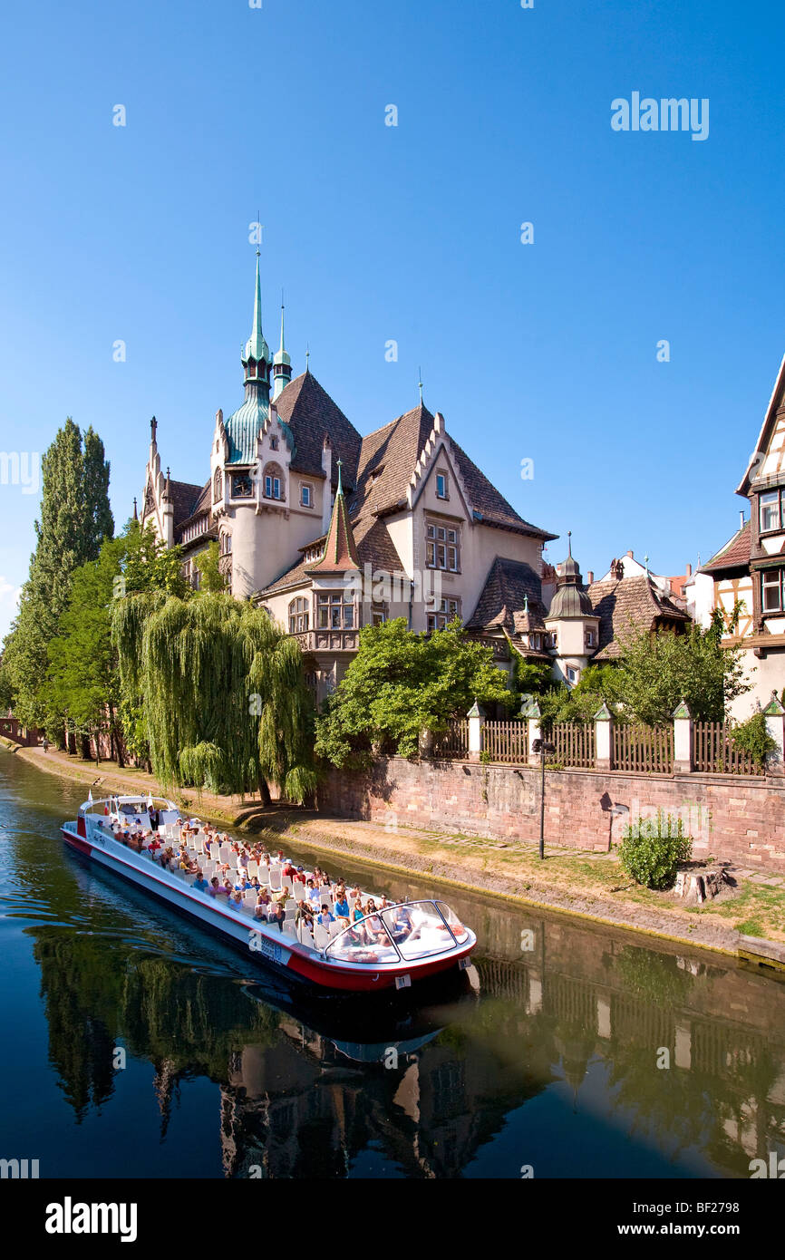 Lycee International on the river Ill, Strasbourg, Alsace, France Stock Photo