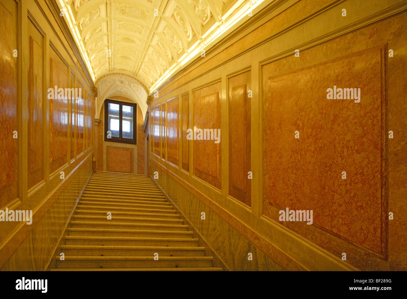 Deserted staircase at Villa Farnesina, Rome, Italy, Europe Stock Photo