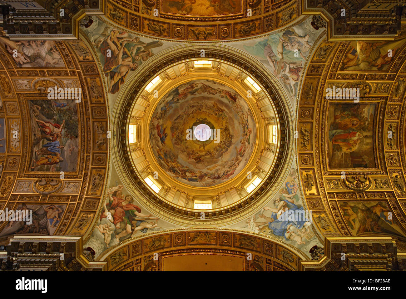 Interior view of the church S. Andrea della Valle, view at the ceiling, Rome, Italy, Europe Stock Photo